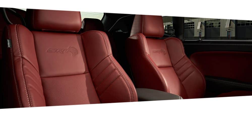 Red leather seat store covers dodge challenger