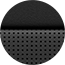 Display Nappa Leather Trim in Black with Tungsten Accent Stitching and Silver Embossing