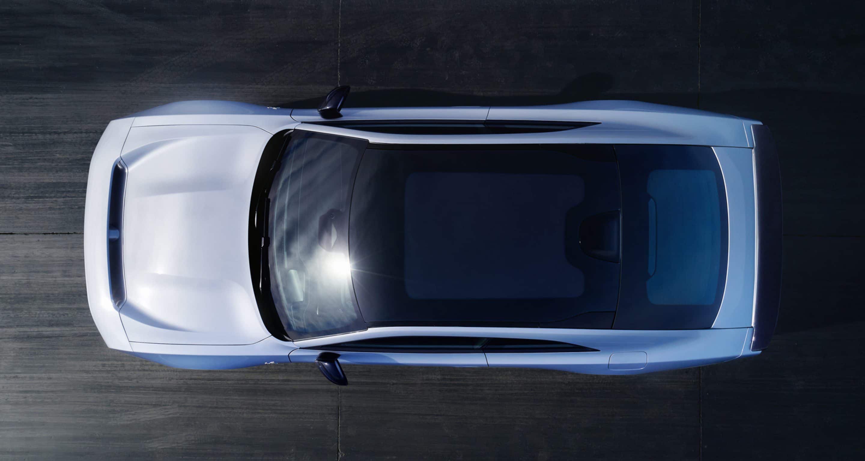 Top view of white 2025 Dodge Charger