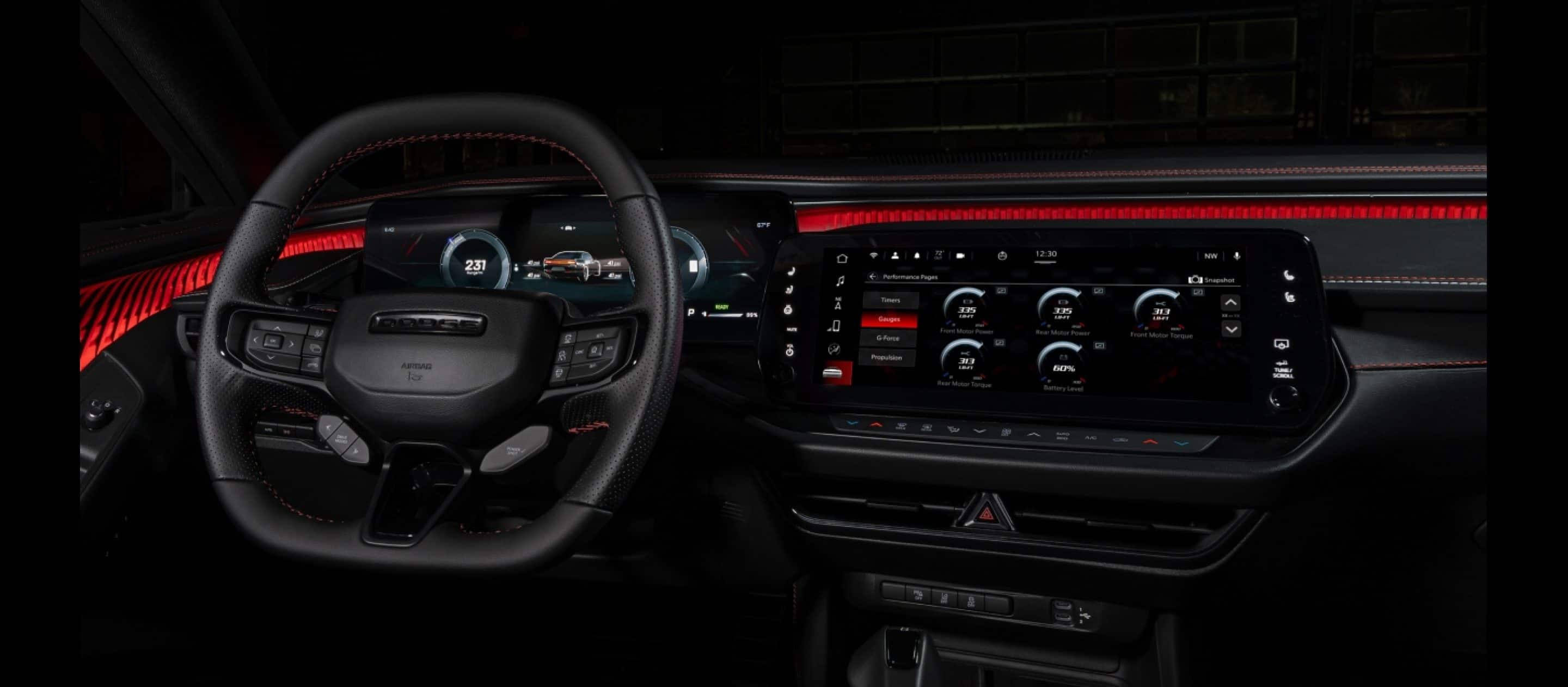 Dodge Charger 12.3-inch Uconnect 5 touchscreen and digital instrument cluster