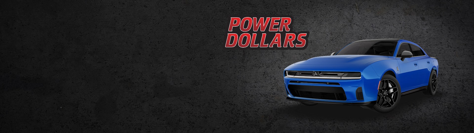 A Bludicrous 2026 Charger 4-Door Scat Pack Plus with Black Top. Power Dollars Sales Event.