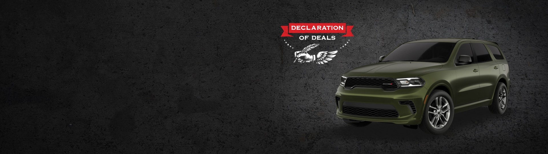 A green 2026 Durango GT Plus. Declaration of Deals Sales Event.