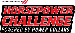dodge horsepower challenger logo powered by power dollars