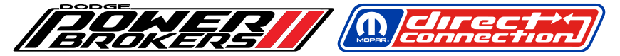 The Dodge Power Brokers and Mopar Direct Connection logos.