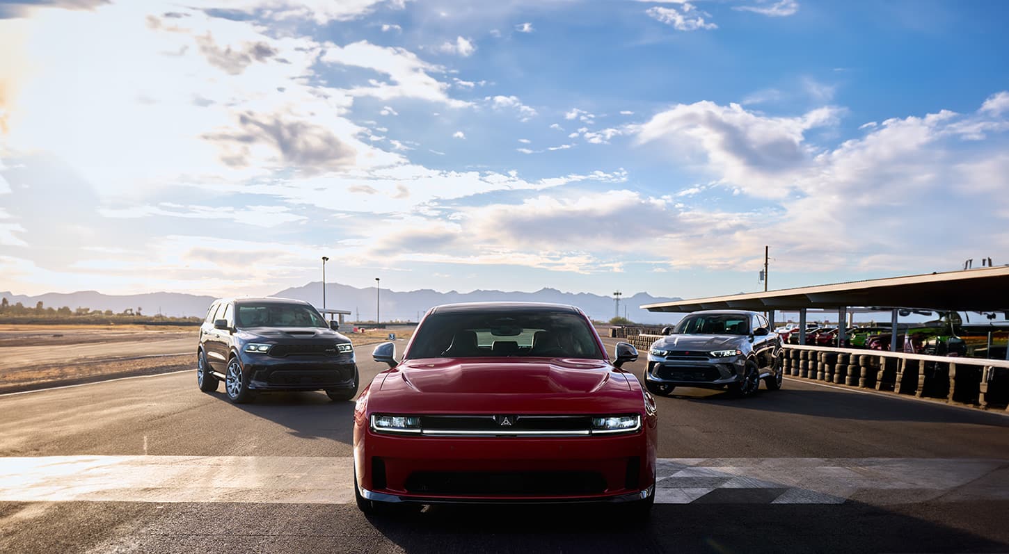 The Dodge brand lineup now includes the world’s quickest and most powerful muscle car in the all-new Dodge Charger Daytona Scat Pack, the most powerful gas engine SUV ever in the 710-horsepower Dodge Durango SRT Hellcat (left) and best-in-class standard performance in the compact-utility vehicle segment with the Dodge Hornet R/T (right).